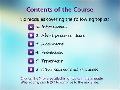 1.6 Contents MARK: What topics are covered in this course? JILL: Here is the content list. Mark, why don t you help me describe the various modules. MARK: Sure.