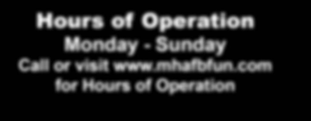 ability level Hours of Operation Monday