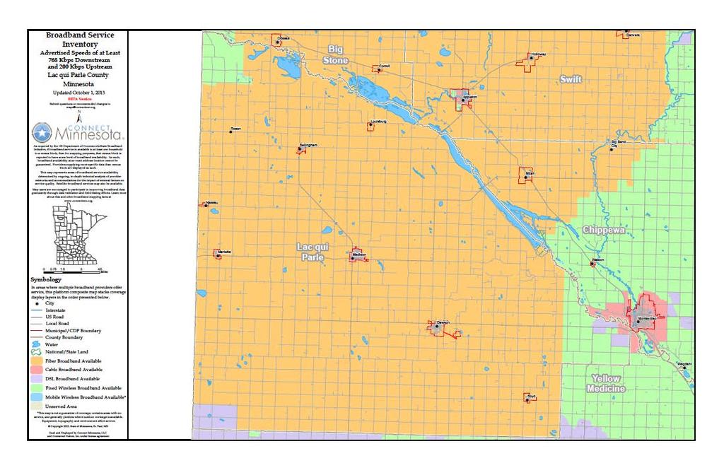 Broadband Service Inventory Map - Lac qui Parle County 17 The Return