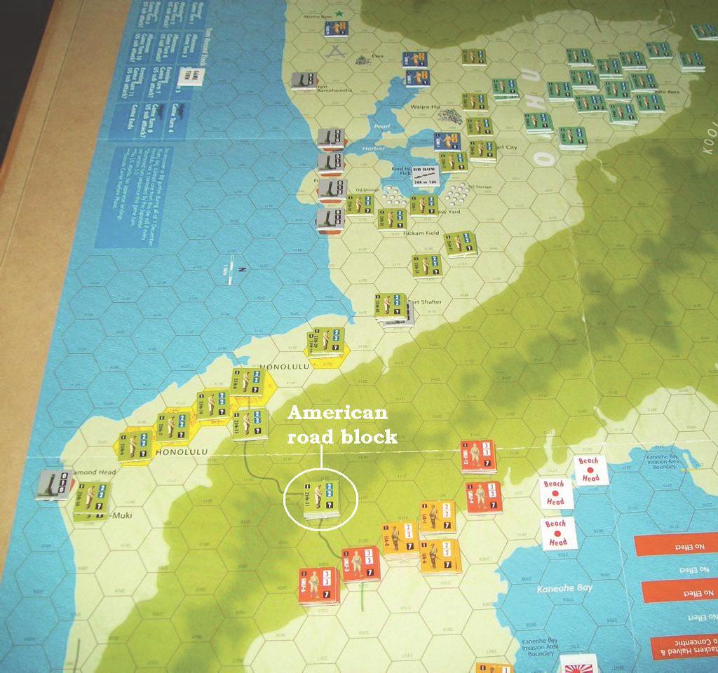 Japanese Landing Phase There are two Japanese units on the beachheads already, as they stalled during their initial landings. Thus there is only space for 10 more units to land.