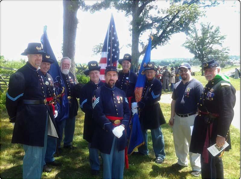 VOLUME 14, ISSUE 3 SHERIDAN S DISPATCH PAGE - 2 - SUVCW Color Guard at Eternal Peace Light Memorial Ceremony Gettysburg, Pennsylvania June 29, 2013 Above, L-R: Dave Sosnowski, Bill Mock, Eugene