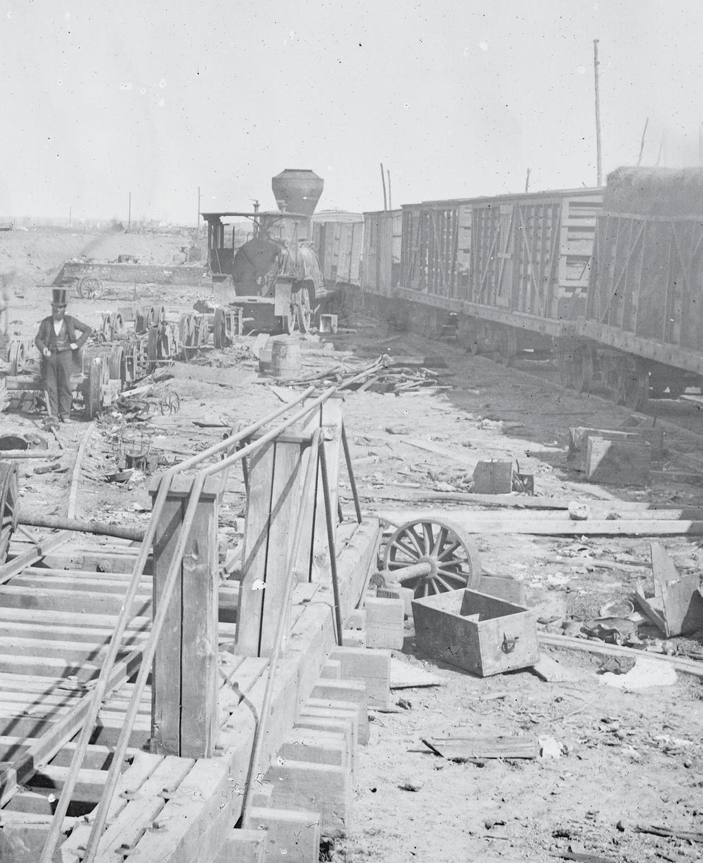 Below: Much of the infrastructure in the South was destroyed during the Civil War.