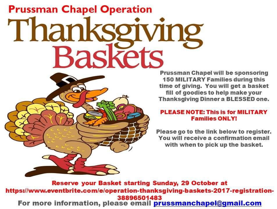 PRUSSMAN CHAPEL OPERATION THANKSGIVING BASKETS (FLYER) SCHOOL DISTRICT 8 EVENTS Fountain Fort Carson School District 8 has the following events scheduled: --Nicotine, Marijuana and the Developing
