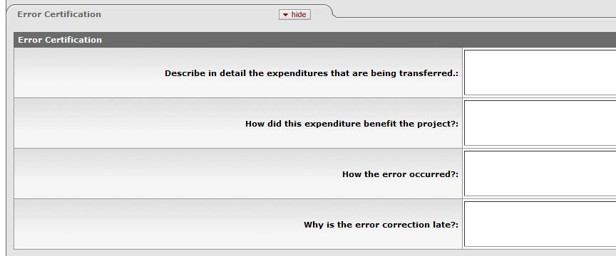 Error Certification Tab on Salary Transfers New in KFS Not