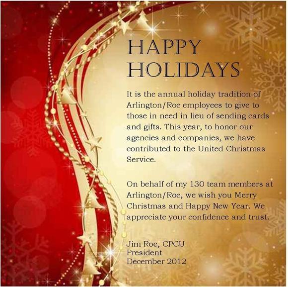 PREFACE This holiday greeting, sent to our customers and associates by our president, Jim