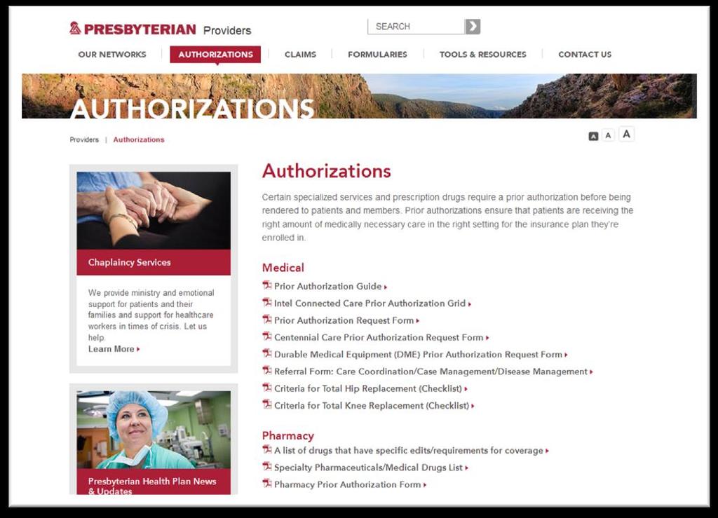 Prior Authorizations & Inpatient Notifications The prior authorization guide is a complete list of services that require an authorization or a