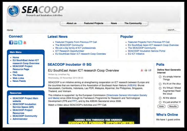 Page 12 SEACOOP Incubation Portal (draft version) PROJECT DOCUMENTATION AND PROMOTIONAL MATERIALS On the occasion of 4 th and 5 th Cooperation Forums held on April 5 and 7, 2011 in Vietnam and