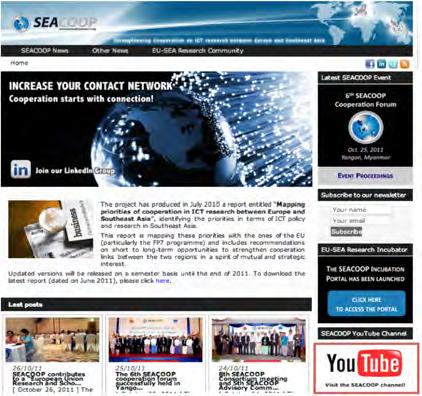 It is also accessible through the SEACOOP website thanks to a specific widget on the homepage, and the videos can be