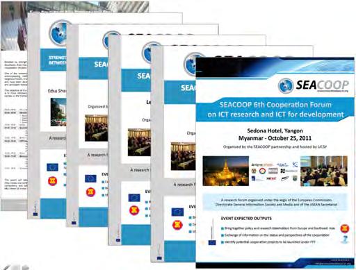 MAIN OUTCOMES FLYER (OCTOBER 2011) Promotional tools produced on the occasion of SEACOOP Cooperation Forums On the occasion of the 6 th Cooperation Forum held on October