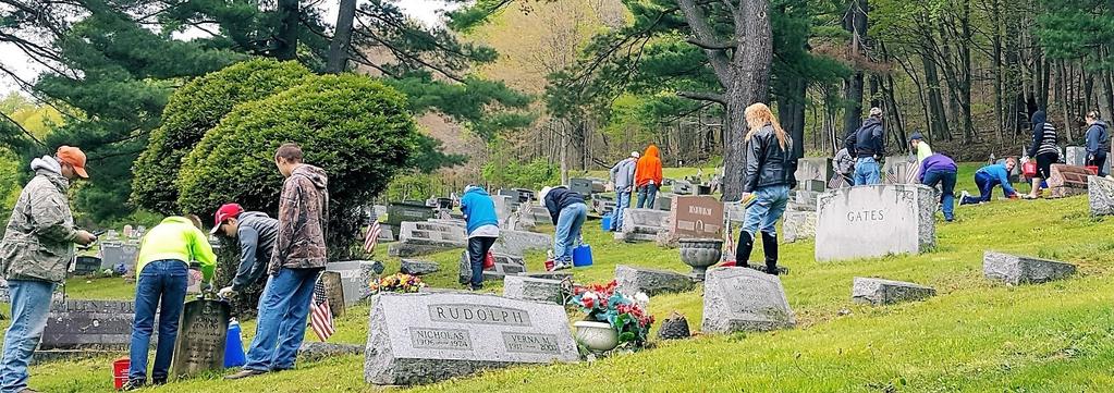 For three hours, about 40 volunteers fanned out over the Eulalia Cemetery to launch the Potter County Veterans Gravestone Restoration Project.