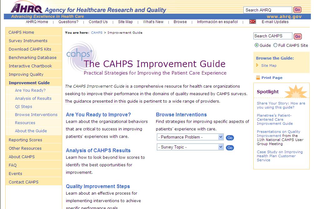 Using CAHPS for Internal Improvement