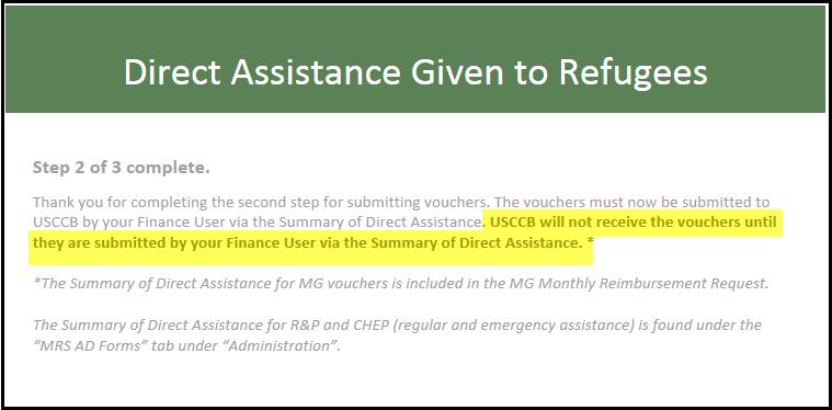 the Finance User for submission to USCCB/Accounting. b. Revisions Needed this sends an alert to the preparer of the form to revise the form.