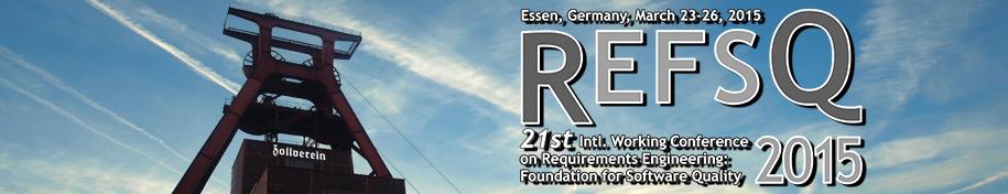 Conferences The next-tier event: RefsQ A leading international forum to discuss RE in its many relations to quality Working conference format Highly structured and interactive forum Aims at provoking