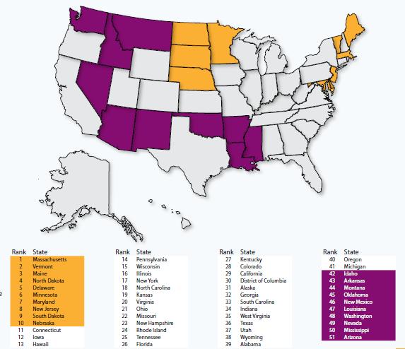 Washington State: Trailing behind National Ranking: Highest prevalence of mental illness and lowest