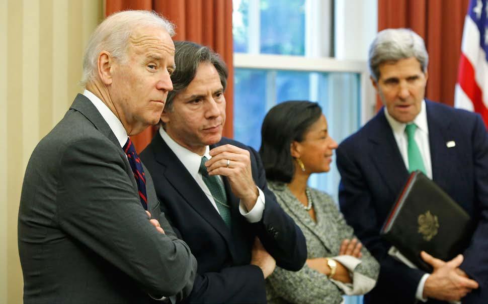 TEAM: Vice President Joe Biden (left) and national security aides such as Tony Blinken and Susan Rice are seen as having more clout than White House outsiders such as Secretary of State John Kerry.