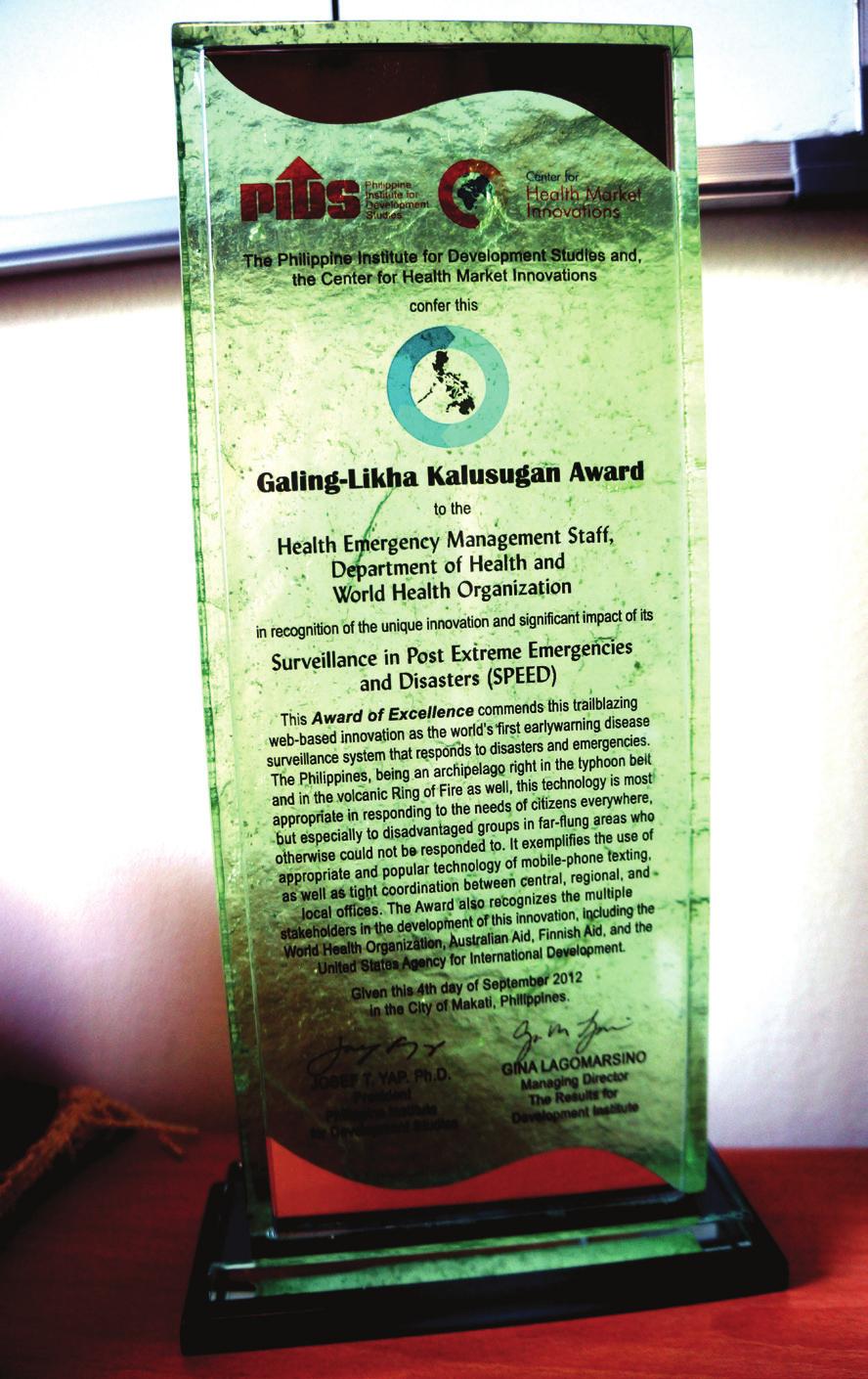 ARTICLE FROM PIDS WEBSITE C Three innovative health programs receive the Galing Likha-Kalusugan Award elebrating Filipino ingenuity and inventiveness in the healthcare sector, the Philippine