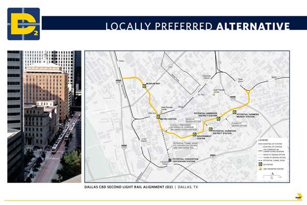 Locally Preferred Alternative DART Board Resolution Direction included: DART will continue to examine LPA routing options and station locations as required by federal funding process DART will