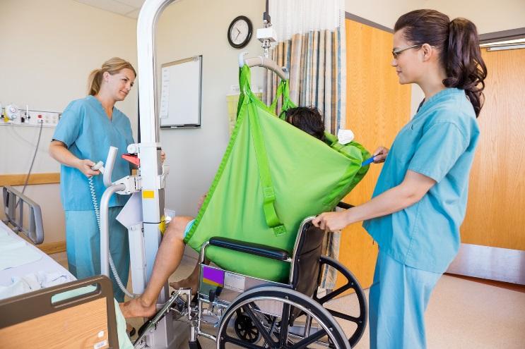 Patient Lifting For patient lifting, OSHA (2016) recommends the use of a portable lift device (sling type); can be a universal/hammock sling or a band/leg sling.
