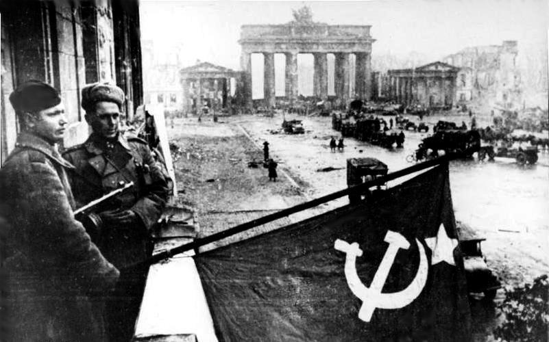 Two Soviet army groups attacked Berlin from the east and south, while a third attacked German