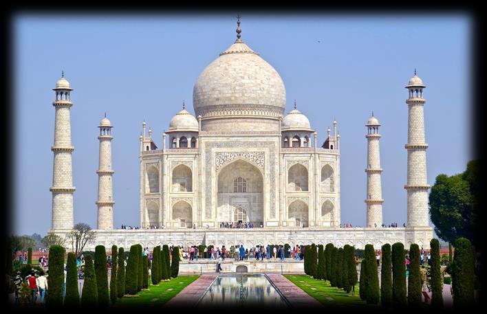 New York Area DAY 10, October 15 Arrival Arrival will be this morning back in the U.S. Agra, India DAY 9, October 14 Visit the Taj Mahal Explore Shah Jehan s monument to love - the Taj Mahal.