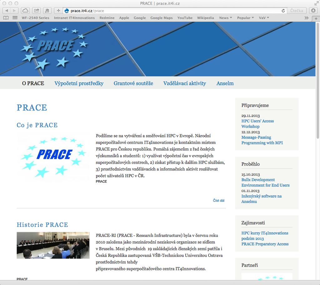 PRACE-IT4I website The Czech contact point for PRACE website hup://prace.it4i.