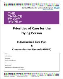 Feedback from CQC inspection The CQC agreed with our assessment of End of Life Care.