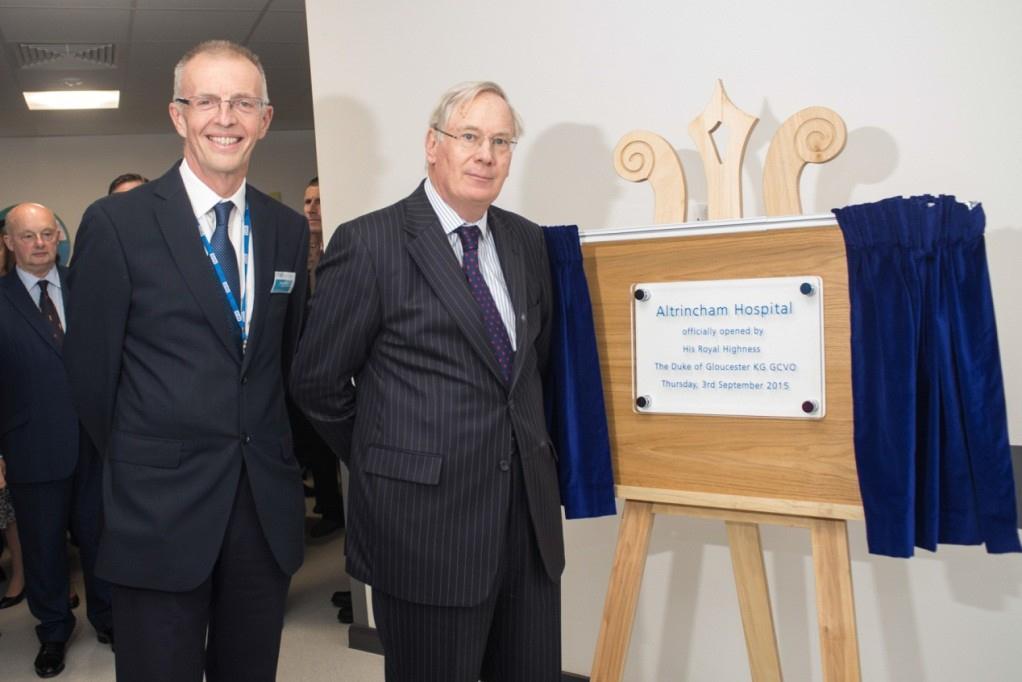 Chairman Steve Mycio OBE (left) with His Royal Highness The Duke of Gloucester KG GCVO at the official opening ceremony in September.