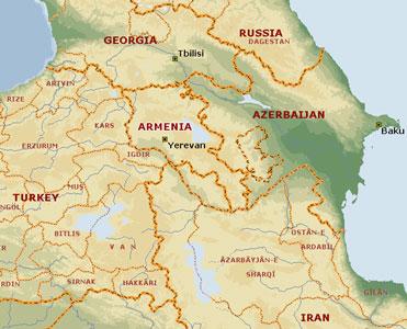 Land area is approximately 29,800 square kilometers or 11,500 square miles. Armenia is a mountainous region with the average elevation above sea level of 1,800 meters or 5,900 feet.