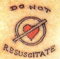 Do not resuscitate order Intervention unlikely to produce any benefit for the client Indicates when cardiac arrest occurs during