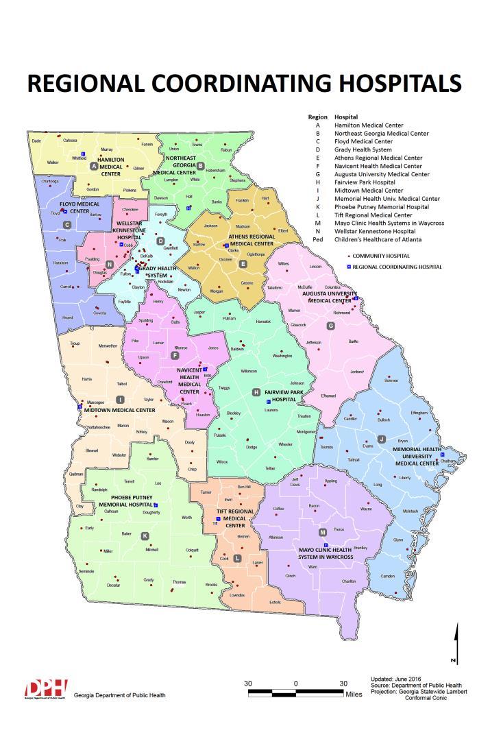 Georgia Coalition Overview Regional Coordinating Hospitals started around 2000 1 Specialty