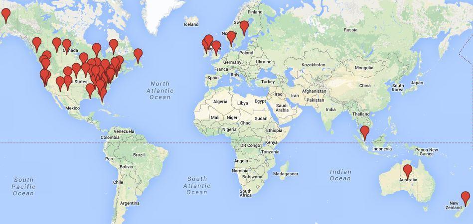 World Map of Triple Aim Teams Since 2008 Whittington, John, Kevin Nolan, Ninon Lewis, and