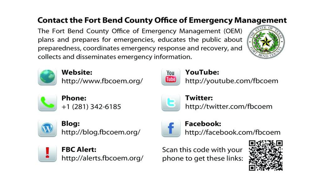 This newsletter is published by the Fort Bend County Office of Emergency Management for individuals and groups