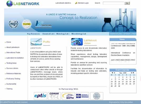 LABNETWORK WEB PORTAL www.labnetwork.org Translated to Arabic and Spanish in progress. - Laboratories (environmental, metrology, testing, chemical, microbiology, textile, etc.