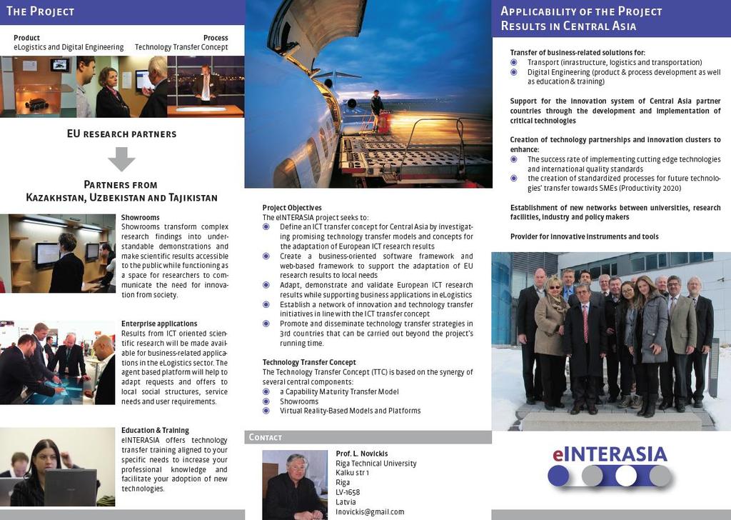 3.2.3. Dissemination via academic channels a) TUT collaboration with GIZ Project flyer In 1995 Tajikistan established cooperation with German Society of Technological Cooperation (GIZ) and