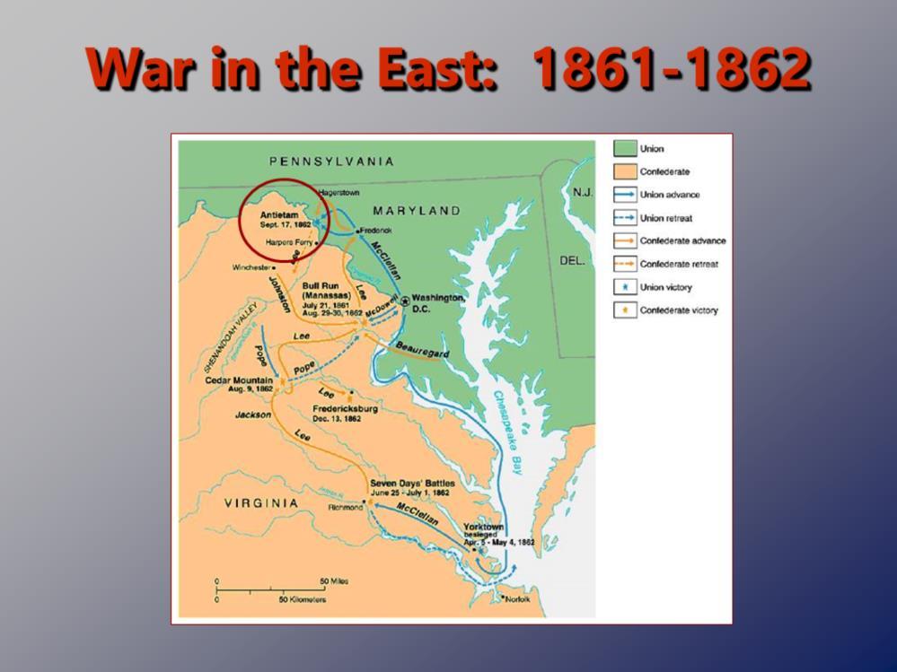 At the Battle of Antietam, McClellan and the Army of the Potomac repelled Lee s invasion. In one day at Antietam, nearly 4,000 men were killed and 18,000 wounded.