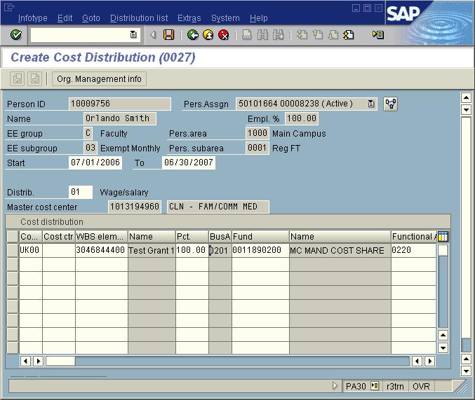 FES Client Payroll Tab 19 Payroll Example Info type 0027