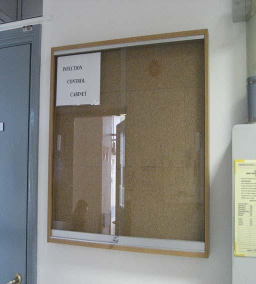 Surveillance Infection Prevention & Control glass cabinets have been erected in all wards.