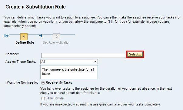 Create Substitution Rule 4 Next, click the Select button to
