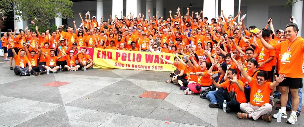 At the completion of the End Polio Walk at the historical Old Court House in Kuching The