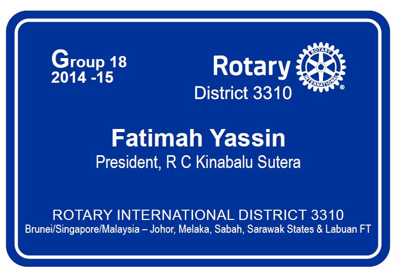 Name badges were also made to all club presidents and district chairs so as to allow those outside of Rotary circle to recognise them during club activities.