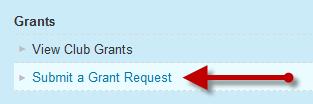 To begin submitting a new Grant request, start by clicking on the Submit a Grant Request. This link can be found on the left side menu.
