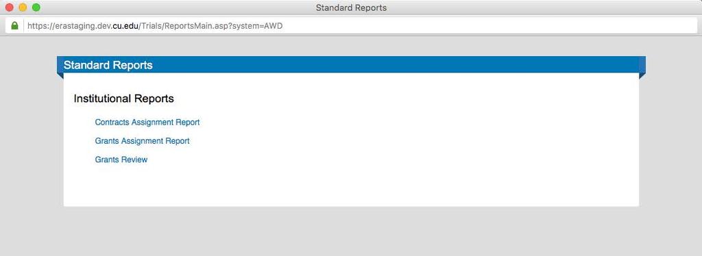 From the My Awards menu, click Standard Reports. 2.