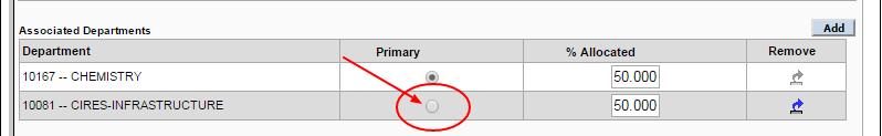 Click the Primary radio button of the new