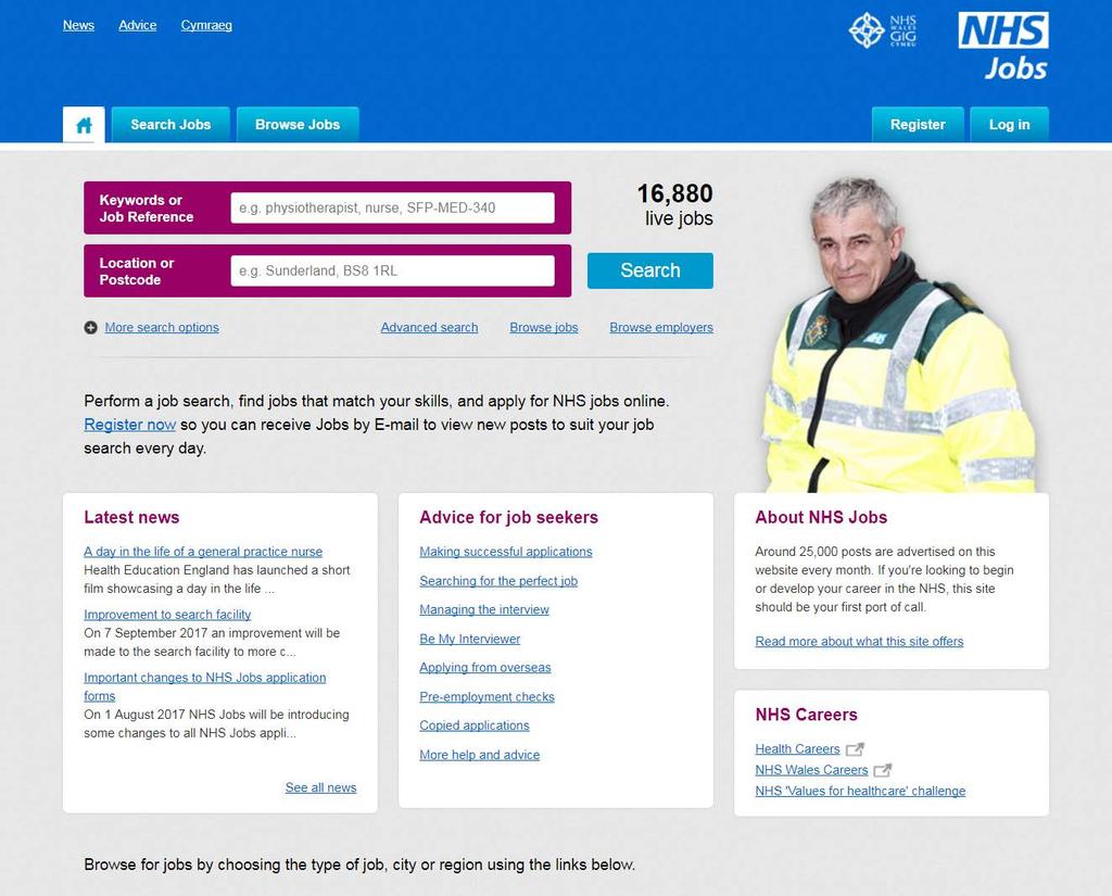 NHS Jobs website (England & Wales) Browse vacancies by career