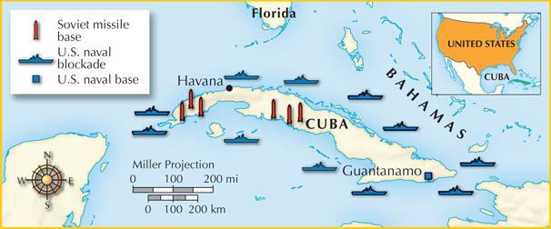 The Soviet Union sent nuclear missiles to Cuba in 1962, sparking the Cuban missile crisis.