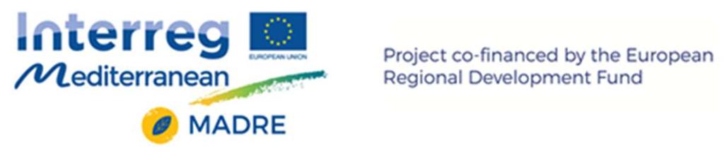 MADRE fits in the Interreg MED Priority Axis 1: Promoting Mediterranean innovation capacities to develop smart and sustainable growth ; specifically contributing to the Specific Objective 1.1.of the programme: To increase transnational activity of innovative clusters and networks of key sectors of the MED area.