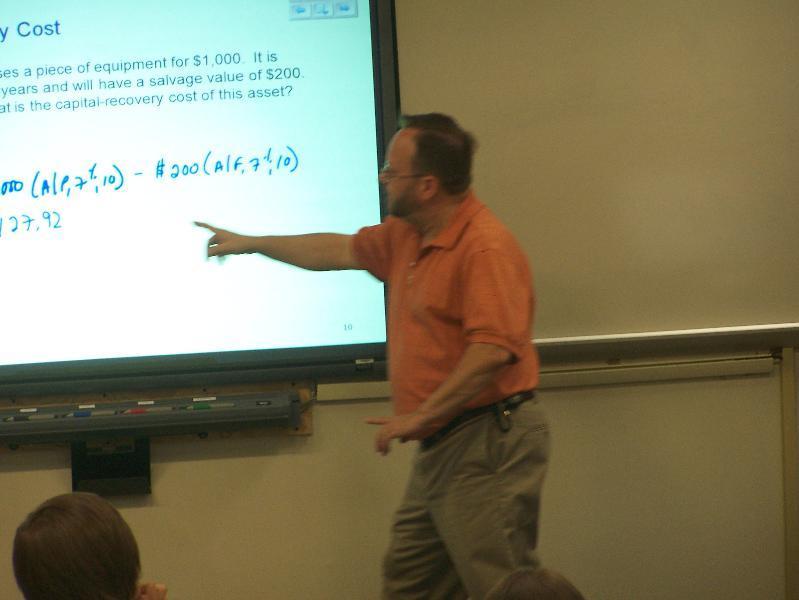 Dr. Componation (ISEEM) teaching in one of the DL classrooms this week.
