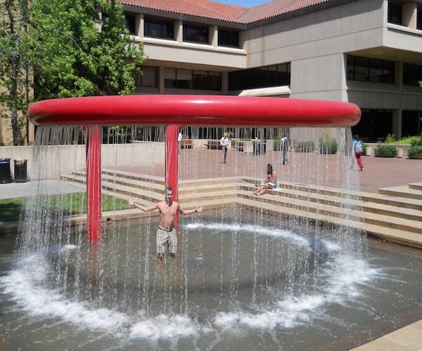 The Stanford spirit is also well embodied by many of its tradition. One well practiced tradition among many students is known as fountain hopping.
