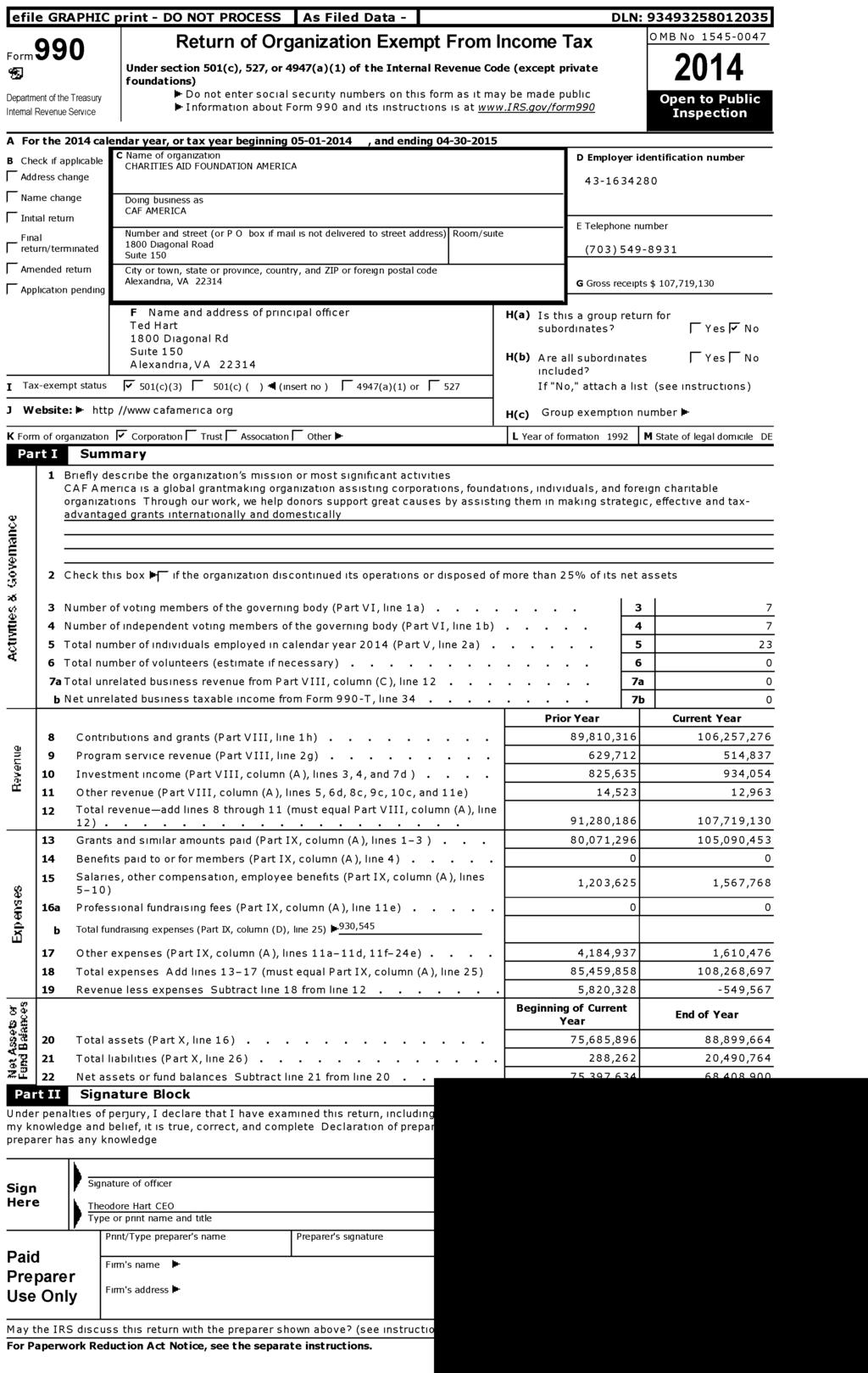 lefile GRAPHIC print - DO NOT PROCESS I As Filed Data - I DLN: 934932580120351 OMB No 1545-0047 990 Return of Organization Exempt From Income Tax Form Under section 501 (c), 527, or 4947 ( a)(1) of