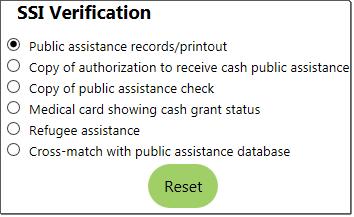 The Public Assistance Tab On the Public Assistance tab, answer each of the statements about assistance that the individual receives.
